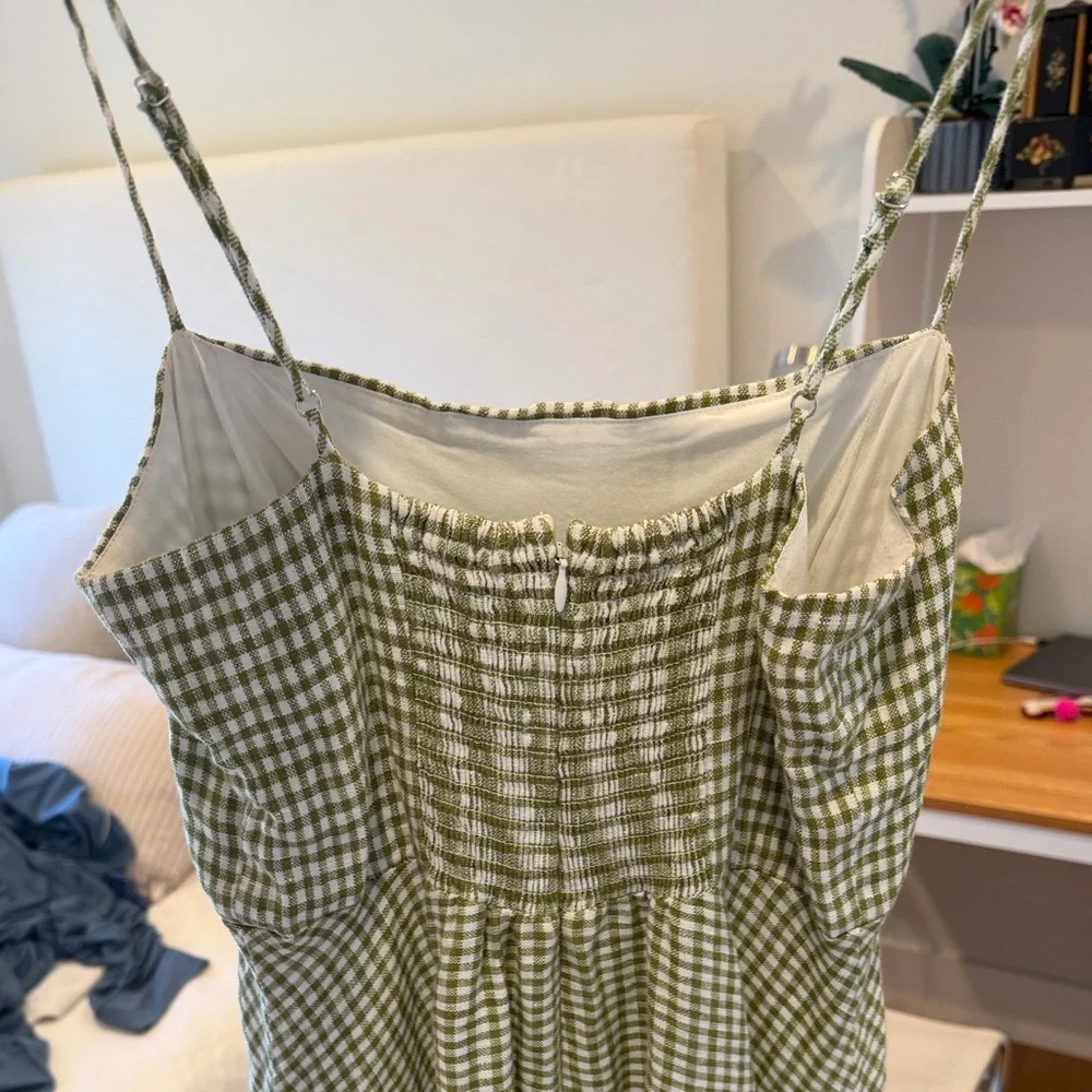 Reformation Green Checkered Maxi Dress - Picture 5 of 7